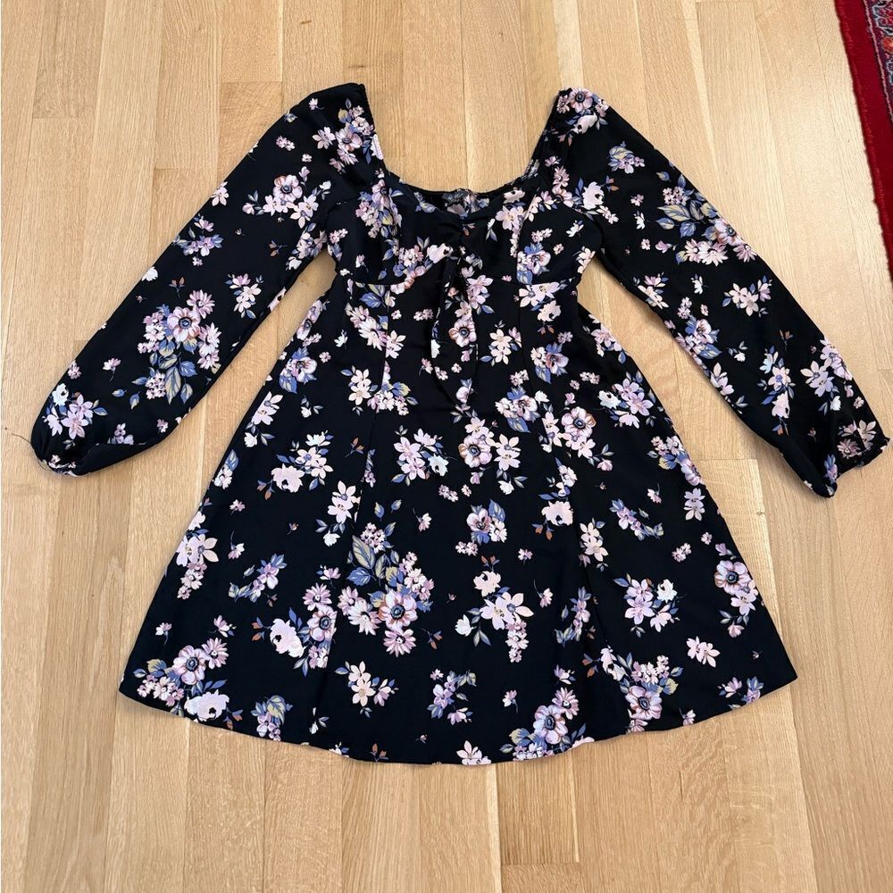 Floral Black Dress